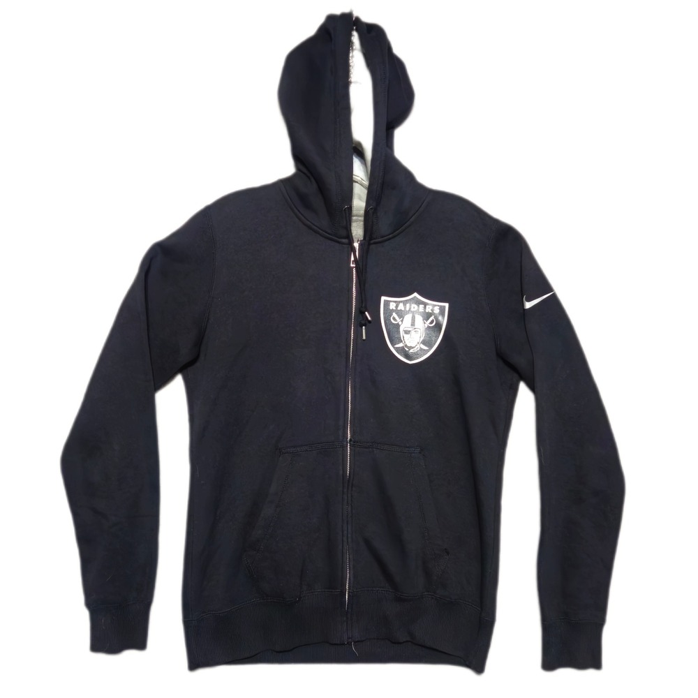 Nike Raiders Hoodie Mens Medium Black NFL Team Apparel Full Zip 552516-010